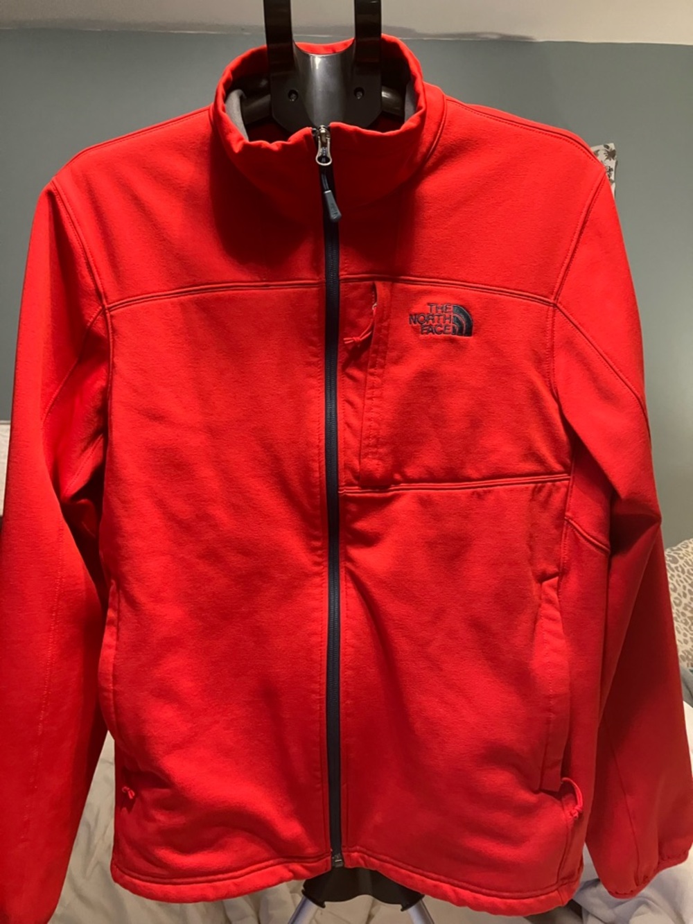 The North Face Red Soft Shell Jacket Mens Medium Full Zip